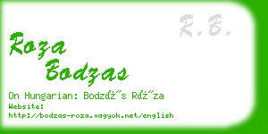 roza bodzas business card